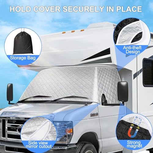 Custom Fit RV Windshield Cover for Ram ProMaster 2014-2026 All-Weather Sunshade for Blackout Privacy, Waterproof and Durable - Image 6