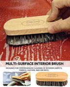 PRO Car Interior Cleaning Kit (9-Piece) - Deep Clean Tools for Leather, Dashboard & Upholstery | Boar Bristle Brush, Dual-Sided Scrub Sponge, Microfiber Towels, Polish Scrub Mitt, Detailing Brushes - Image 2