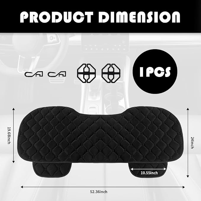 Plush Soft Car Seat Covers Rear Seats,Anti-Slip & Comfortable Car Seat Cushion with Storage Pockets,Universal Cars Seats Pad Cars Interior Accessories for SUVs,Trucks（Rear） - Image 2