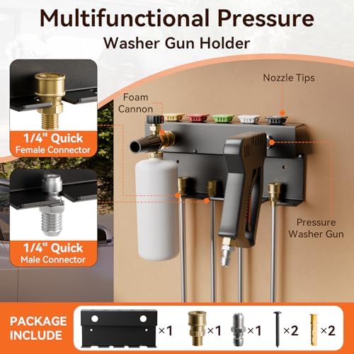 Foam Cannon Wall Mount and Pressure Washer Gun Holder Organizer - Image 3