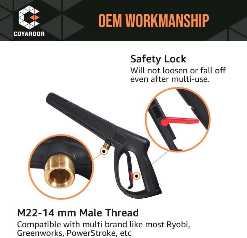 Pressure Washer Gun with Extension Wand M22-14 & M22-15 Fitting - Image 2