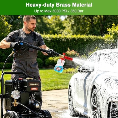 BEAR FORCE Brass Foam Cannon for Pressure Washer, Snow Foam Lance, Car Wash - Image 2