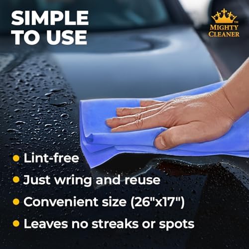 Premium Shammy Cloth for Car Drying – 2pk+1 Free – 26"x17" – Soft Chamois - Image 5