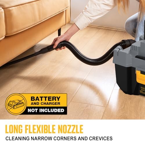 20V Cordless Vacuum Cleaner-Wet/Dry Shop Vac,2.6 Gallon Capacity,Compatible with DeWALT Batteries (Bare Tool - No Battery & No Charger),Ideal for Cleaning Car,Home Spaces,and Workshops RCSV-20 - Image 4