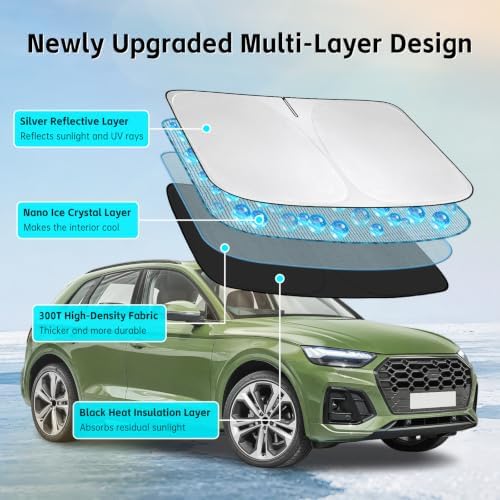 Windshield Sun Shade for Audi Q5 2018-2026 Sunshade - Image 3