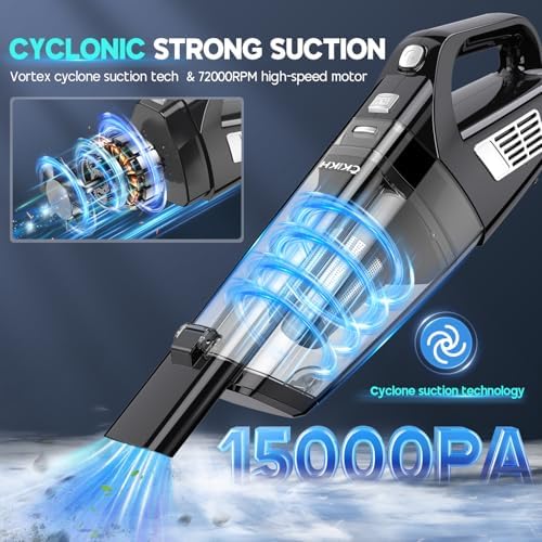 CKIKH Handheld Vacuum Cordless, 15000PA Hand Held Car Vacuum Cleaner - Image 2