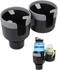 JINKEY Dual Cup Holder Expander for Car, 2 in 1 Multifunctional Large Car Cup Holder Expander Adapter with Adjustable Base, All Purpose Car Cup Holder for Bottles Cups Drinks Snack Organizer Grey by MakeYourLifeWonderful