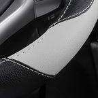 Leather Steering Wheel Cover for Ford F-150, Ram, Tundra, Tacoma, 15.5"-16" | Large-Size Fits Cars Trucks, Microfiber Leather, Anti-Slip Breathable Auto Steering Wheel Protector, Grey - Image 4