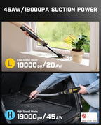 Fanttik Slim V10 APEX Cordless Car Vacuum, 4-in-1 Portable Mini Handheld Vac, Upgraded Smart Digital Display, 19kPa Suction Power, 2 Suction Modes for Small Jobs, Car, Office Desk, Keyboards (Black) - Image 6