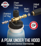 McKillans Pressure Washer Gun with Swivel & Foam Cannon Wide Mouth & M22-14mm Adapter - Adjustable Thick Foam - Power Washer Gun - 3/8" Male Plug & 1/4” Quick Connector Coupler - Image 6