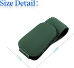 zipelo 2PCS Magnetic Leather Sun Visor Sunglasses Holders, Black/Green | one-hand access, soft contact surfaces, stores glasses and cards, lightweight compact form, car interior accessories - Image 2