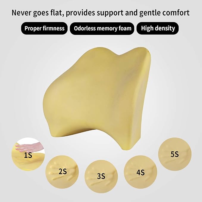 Memory Foam Lumbar Support Pillow for Car - Back Support for Car Seat (Gray) - Image 4