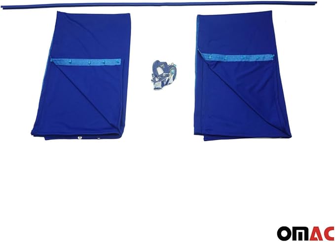 OMAC 54" x 71" Cab Divider Van Cabin Curtain Campervan Kit Dark Blue - Image 9