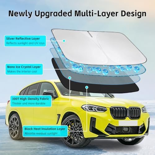 Windshield Sun Shade for BMW X4 2015-2026 Sunshade - Image 3