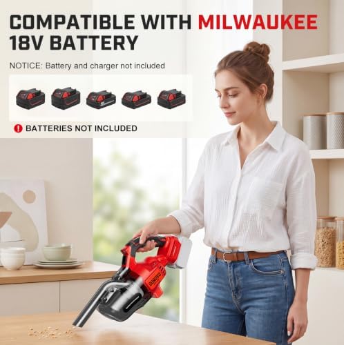 Cordless Vacuum Compatible with Milwaukee 18V Battery (No Battery) - Image 2