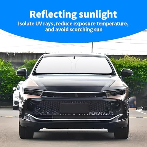 Front Windshield Sun Shade Custom Fit Compatible for Toyota Crown 2022-present Sunshade Foldable UV Ray Reflector Sun Visor Protector Shield Cover Reflective (for Toyota Crown 2022-present) - Image 3