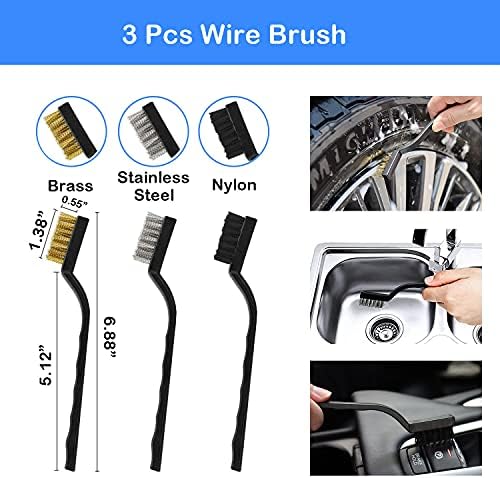 20Pcs Car Wheel Tire Detailing Brush Set,Car Detailing kit,Car Detailing Brushes,Auto Detailing Drill Brush Set,17" Long Handle Rim Wheel Brush,Tire Brush,Car Cleaning Kit for Wheels,Interior,Exterior - Image 6