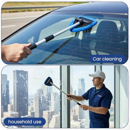 Windshield Cleaner Tool for Inside Car Windows, 6 Microfiber Pads - Image 4