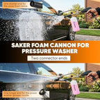 Saker Foam Cannon Dual Connector Accessory for Pressure Washer Kit,with Dual-Purpose Switch Spray Gun,Pressure Washer Gun for Car Washing and Cleaning,5 Color Power Washer Nozzle - Image 6