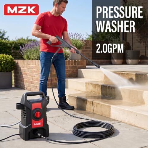 MZK Lightweight Pressure Washer, Portable Power Cleaner with Foam Cannon - Image 2
