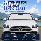 for 2008-2024 2025 Mercedes Benz C-Class W205 C250 C300 C400 SLK SLS CLA CLS CL-Class Windshield Sun Shade Sunshade Cover Front Window Shade Sun Visor Protector Foldable Blocks UV Rays Car Accessories - Image 2