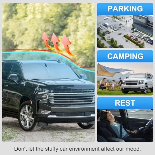 Custom Fit Windshield Sun Shade for Chevrolet Chevy Tahoe 2015-2020 - Image 6