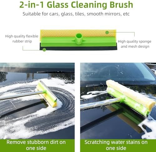 62" Car Wash Brush with Long Handle, Microfiber Car Wash Mop with 180° Rotating Head, Scratch-Free Car Cleaning Brush Kit, Microfiber Carwash Kit Set, Car Washing Supplies for Cars RV Truck Exterior - Image 4