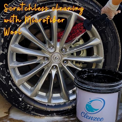 Large Microfiber Wheel Brush for SUVs, RVs & Trucks | Soft Non-Metallic Rim Cleaner Brush with Premium Microfiber Wool | Non-Metallic Wheel Cleaner Brush for Large Size Rim - Image 5
