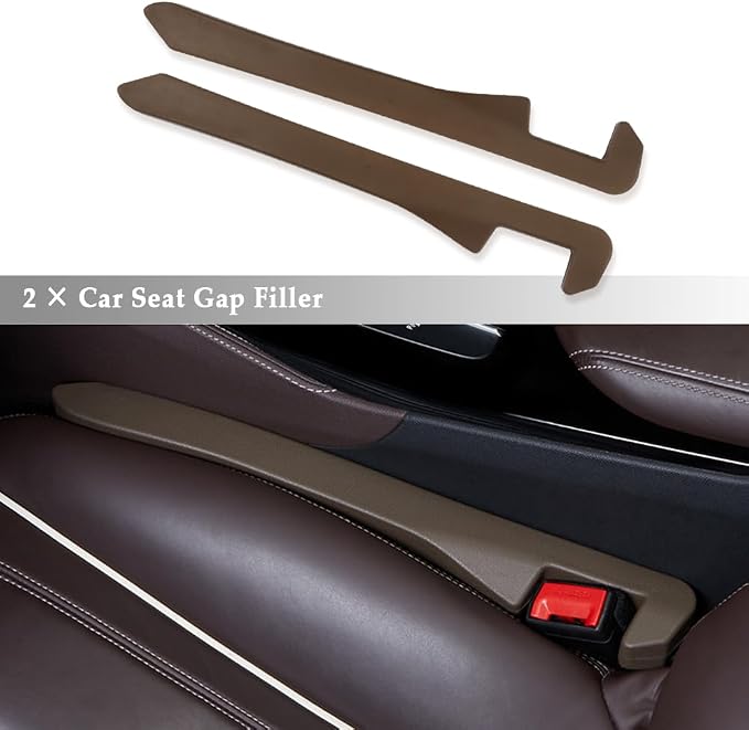 IHOTDER Car Seat Gap Filler,Super Flexible Car Side Seat Gap Filler Car Accessories for Women & Men,Universal CCar Organizer Between Seats for Tightly Filling Seat Gaps(Brown/2PCS) - Image 3