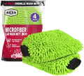 AIDEA Car Wash Mitt Microfiber, 4PK, Car Wash Brush, Green, 7.12''X10.14'' by AIDEAHOME