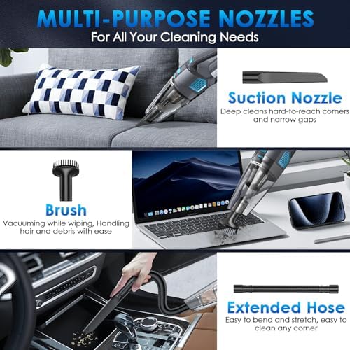 Gxzsk Handheld Vacuum Cordless, 15000PA Hand Held Car Vacuum Cleaner - Image 3