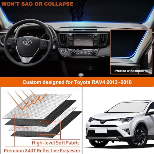 Foldable Front Windshield Sunshade fit for Toyota RAV4 2013-2018 - Image 7