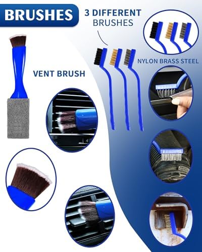 Car Cleaning Kit：40 Pcs Interior Windshield and Window Cleaner Detailing Set；Wheel & Tire Brush；Car Wash Mitt；Cleaning Bucket；Total Care Supplies；Towels；Automotive Tools - Image 6