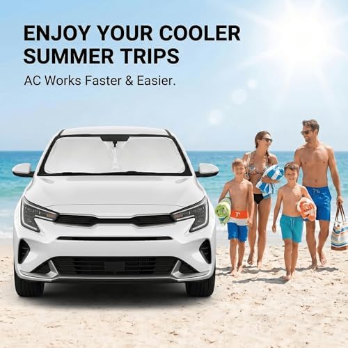 Windshield Sun Shade for Kia K4 2025-2026 Sunshade Front Window Shade Custom Fit K4 Accessories Sun Visor Foldable Shade Blocks UV Rays Accessories - Image 4
