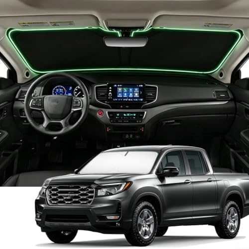 Windshield Sun Shade for Honda Ridgeline 2017-2026 Compatible Accessories-4 Layers Custom Fit Foldable Front Window Sunshade Sun Visor Protector, Block UV Rays Keep Your Car Cooler by Unknown