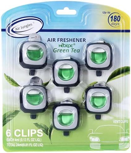 Air Jungles Green Tea Scent Car Air Freshener Vent Clip 6 Ct by AirJungles