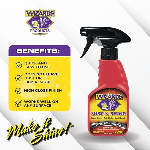 Wizards Mist-N-Shine Quick Detailer Spray - Waterless Wash - 8 oz - Image 2
