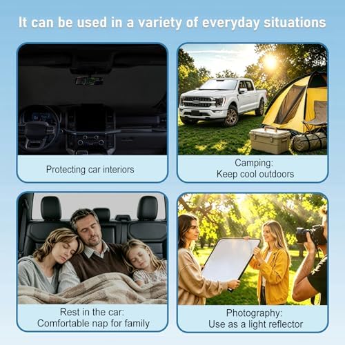 Windshield Sun Shade for Ford F-150 2021-2026 Accessories Foldable - Image 3