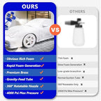 Foam Cannon for Pressure Washer, Professional Car Cannon Lance, 1L Wide Mouth Bottle, 1/4 Inch Quick Connector, 4000 PSI, 360 Rotatable Nozzle, Adjustable Thick Snow Foam, 1.2mm Orifice - Image 5
