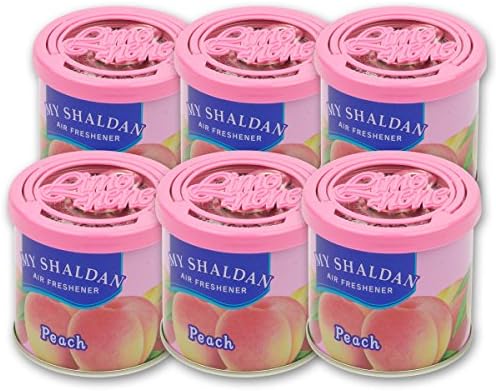 Auto Dynasty Pack of 6 My Shaldan Japanese Car Cup-Holder Natural Air Freshener Cans (Peach Scented) by AutoDynasty