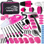 55PCS Pink Car Detailing Kit Interior Cleaner with High Power Handheld Vacuum, Car Wash kit with Detailing Brush Set,Car Interior Detailing Kit,Car Accessories for Cars,Gifts for Women by FortuningsJDS