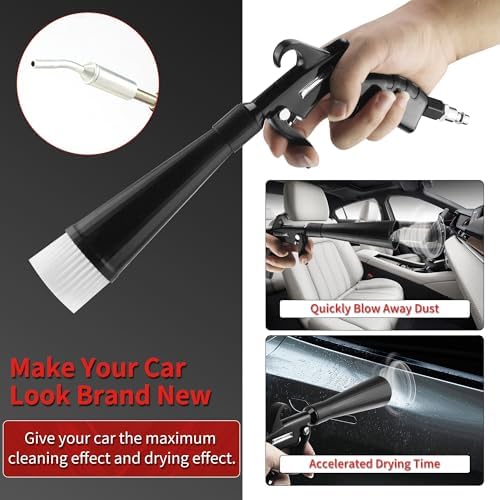 HANDY High Pressure Car Interior Cleaning Gun Interior Dryer Hair Dryer Car Detail Gun Fast Drying Blows Away Dust and Dirt Using Air - Image 4