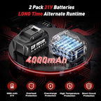 6 Inch Cordless Car Buffer Polisher With 2×4000mAh Batteries - Image 2
