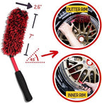 oesee Angled Wheel Brush Kit 3 Pack- Angled Microfiber Wheel Brush, Wheel Barrel Brush, Detailing Brush Scratch Free Calipers Wool Spoke Brush Cleans Brake Dust from Barrels& Hard to Reach Areas - Image 5