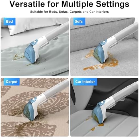 Carpet Cleaner Machine Upholstery - 450W Shampooer Couch Cleaning Portable Vacuum Rug Sofa Car Seat Fabric Mattress Pet Spot Extractor for Furniture Water Hand Held Scrubber Small Deep Washer - Image 4