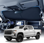 Zanch Large Windshield Sun Shade for Chevy Silverado 1500 2019-2026, 7-Layer Heavy-Duty UV & Heat Block Protection, 3D Scanned Custom Fit & Instant Cooling, Easy Storage & Foldable Accessories by Zanch