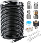 200FT Sewer Jetter Kit for Pressure Washer, 5800PSI Drain Cleaner Hose by WESTBAY
