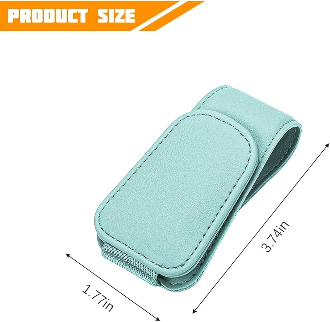Sunglasses Holder for Car Visor, Microfiber Leather Magnetic Sun Visor Eyeglasses Hanger & Ticket Card Clip, Multi-Function Automotive Interior Glasses Mount, Universal Fit (Sky Blue) - Image 2