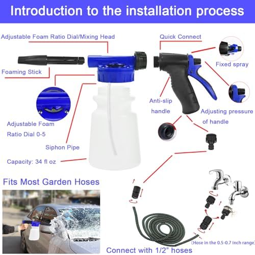 Car Wash Detailing Kit, Car Washing Kit with Foam Gun, Car Wash Brush - Image 2