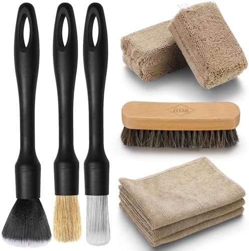 Fantasticlean Car Detailing Brush Set, Interior Leather Cleaning Kit, 9PCS by Fantasticlean